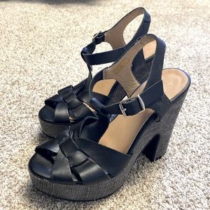 Anthropologie wedge sandals size 38, 7.5